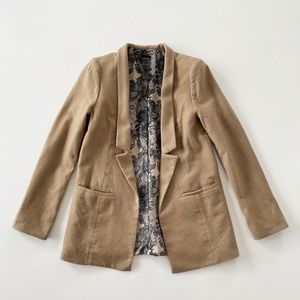 Japanese Brand Aula Aila Wool Blazer in Camel